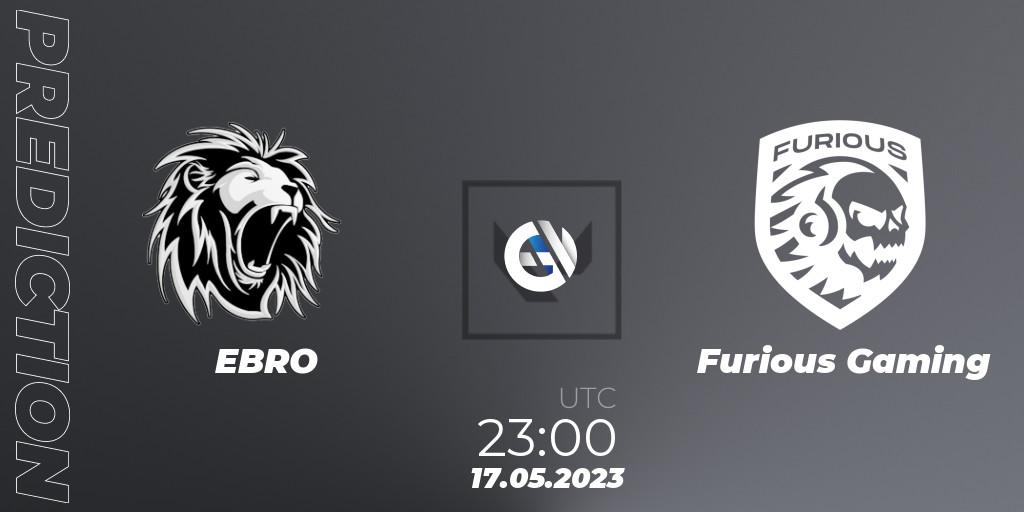 EBRO - Furious Gaming: Maç tahminleri. 17.05.2023 at 23:00, VALORANT, VALORANT Challengers 2023: LAS Split 2 - Regular Season