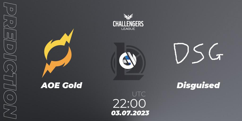 AOE Gold - Disguised: Maç tahminleri. 18.06.2023 at 22:00, LoL, North American Challengers League 2023 Summer - Group Stage