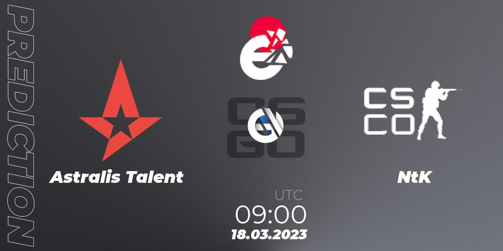 Astralis Talent - NtK: Maç tahminleri. 18.03.23, CS2 (CS:GO), IESF World Esports Championship 2023: Danish Qualifier