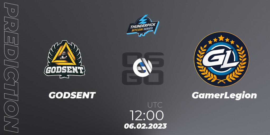 GODSENT - GamerLegion: Maç tahminleri. 06.02.2023 at 12:00, Counter-Strike (CS2), Thunderpick Bitcoin Series 2