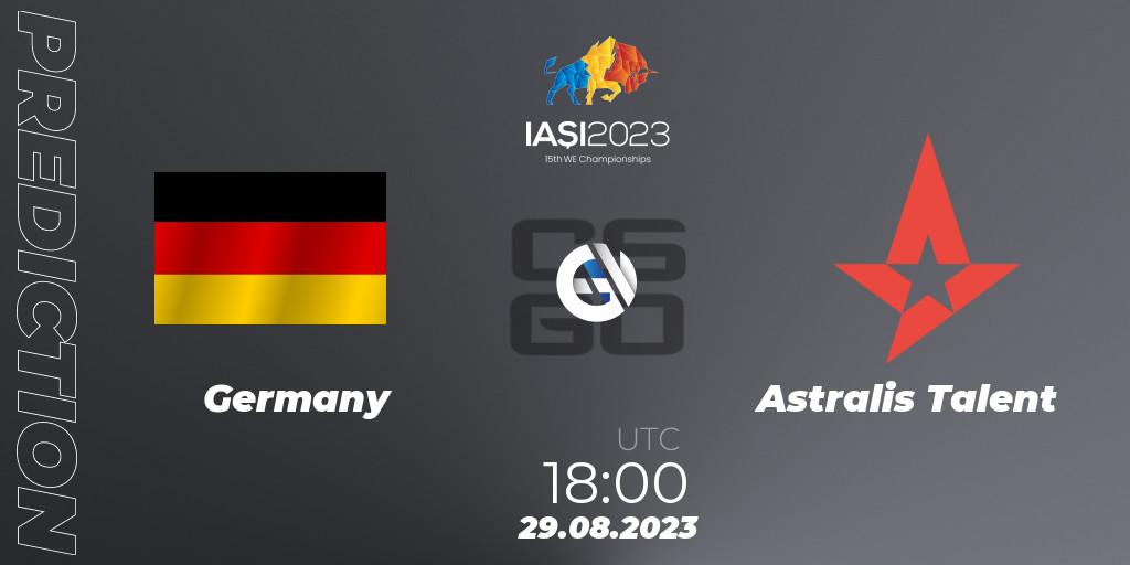 Germany - Astralis Talent: Maç tahminleri. 30.08.2023 at 17:30, Counter-Strike (CS2), IESF World Esports Championship 2023