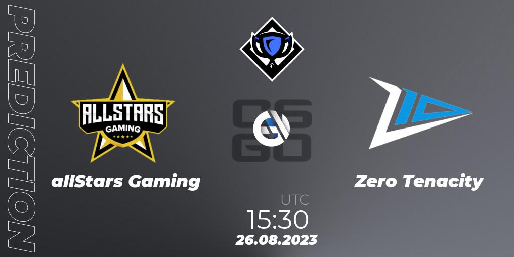 allStars Gaming - Zero Tenacity: Maç tahminleri. 26.08.2023 at 14:00, Counter-Strike (CS2), RES Season 5