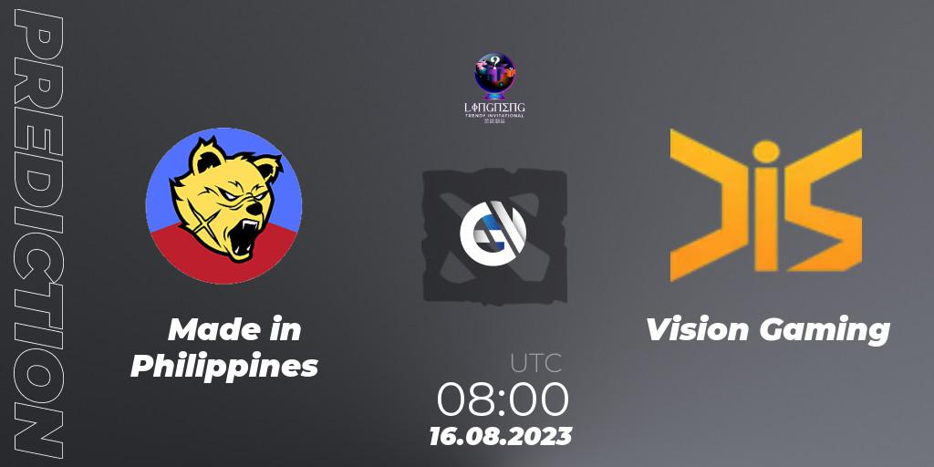 Made in Philippines - Vision Gaming: Maç tahminleri. 16.08.23, Dota 2, LingNeng Trendy Invitational