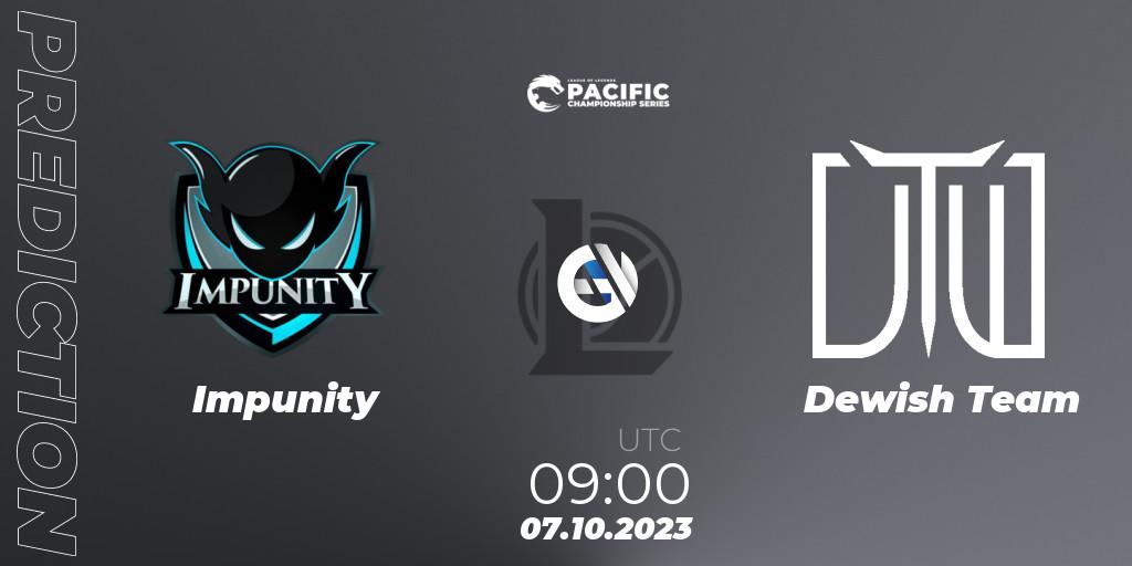 Impunity - Dewish Team: Maç tahminleri. 07.10.2023 at 09:00, LoL, PCS Spring 2024 - Promotion