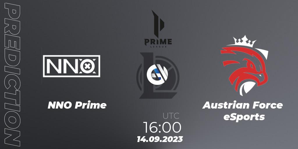NNO Prime - Austrian Force eSports: Maç tahminleri. 14.09.2023 at 16:00, LoL, Prime League 2024 - Promotion Tournament