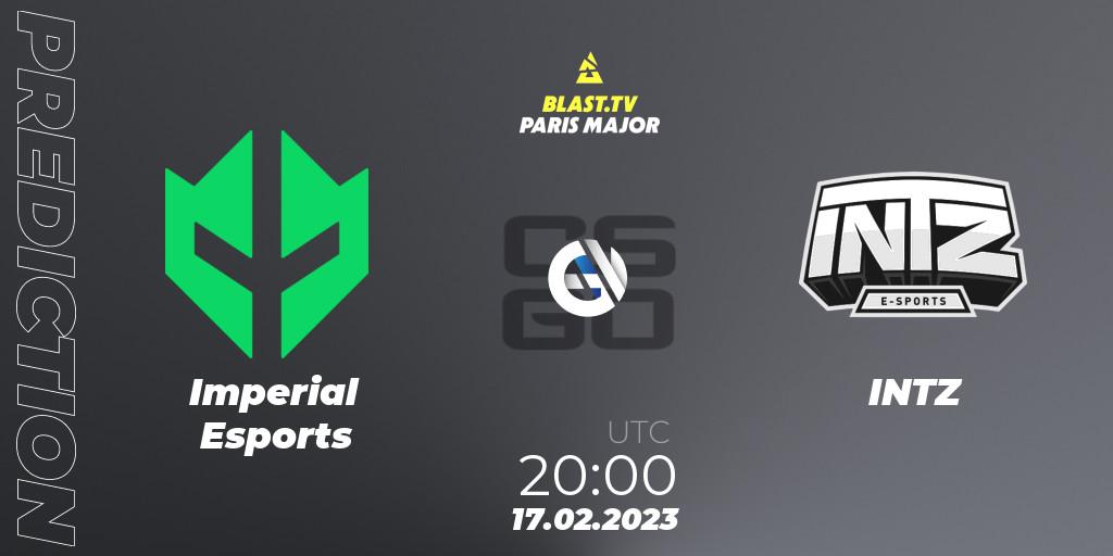 Imperial Esports - INTZ: Maç tahminleri. 17.02.2023 at 20:00, Counter-Strike (CS2), BLAST.tv Paris Major 2023 South America RMR Closed Qualifier
