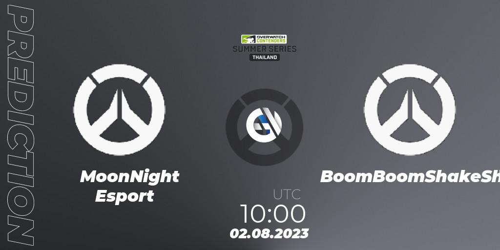 MoonNight Esport - BoomBoomShakeShake: Maç tahminleri. 02.08.2023 at 10:00, Overwatch, Overwatch Contenders 2023 Summer Series: Thailand