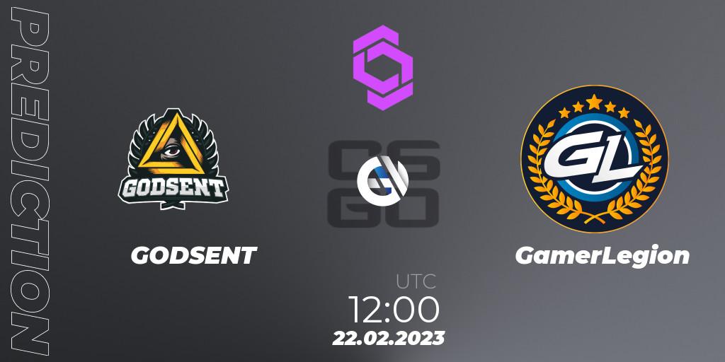 GODSENT - GamerLegion: Maç tahminleri. 22.02.2023 at 12:00, Counter-Strike (CS2), CCT West Europe Series #1