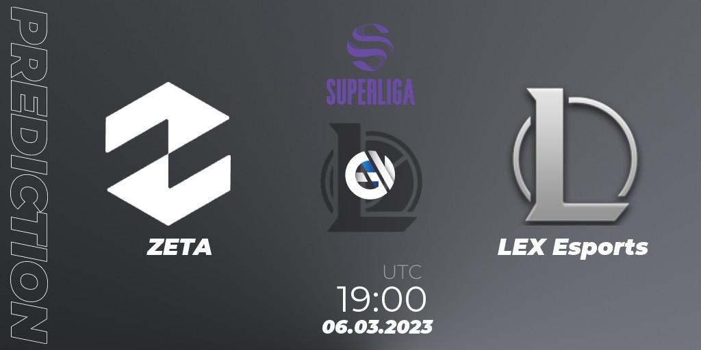 ZETA - LEX Esports: Maç tahminleri. 06.03.2023 at 19:00, LoL, LVP Superliga 2nd Division Spring 2023 - Group Stage