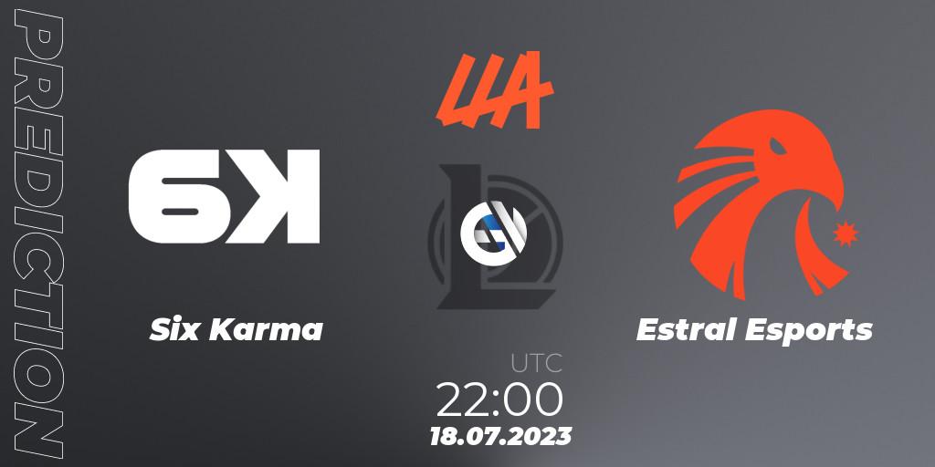 Six Karma - Estral Esports: Maç tahminleri. 18.07.2023 at 22:00, LoL, LLA Closing 2023 - Group Stage