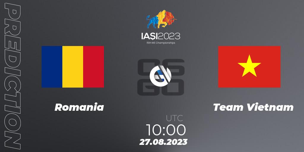 Romania - Team Vietnam: Maç tahminleri. 27.08.2023 at 14:30, Counter-Strike (CS2), IESF World Esports Championship 2023