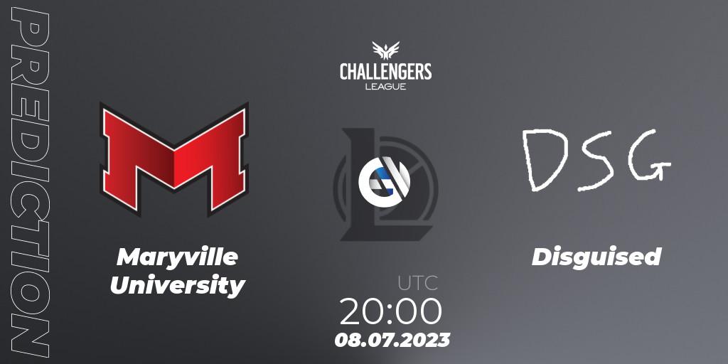 Maryville University - Disguised: Maç tahminleri. 24.06.2023 at 22:00, LoL, North American Challengers League 2023 Summer - Group Stage