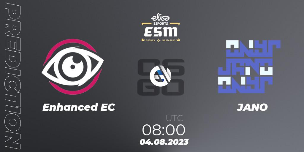 Enhanced EC - JANO: Maç tahminleri. 04.08.2023 at 08:00, Counter-Strike (CS2), Elisa Esports eSM 2023