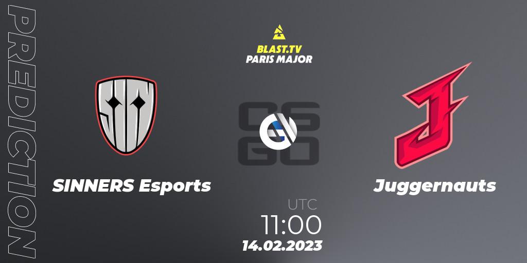 SINNERS Esports - Juggernauts: Maç tahminleri. 14.02.2023 at 11:10, Counter-Strike (CS2), BLAST.tv Paris Major 2023 Europe RMR Open Qualifier