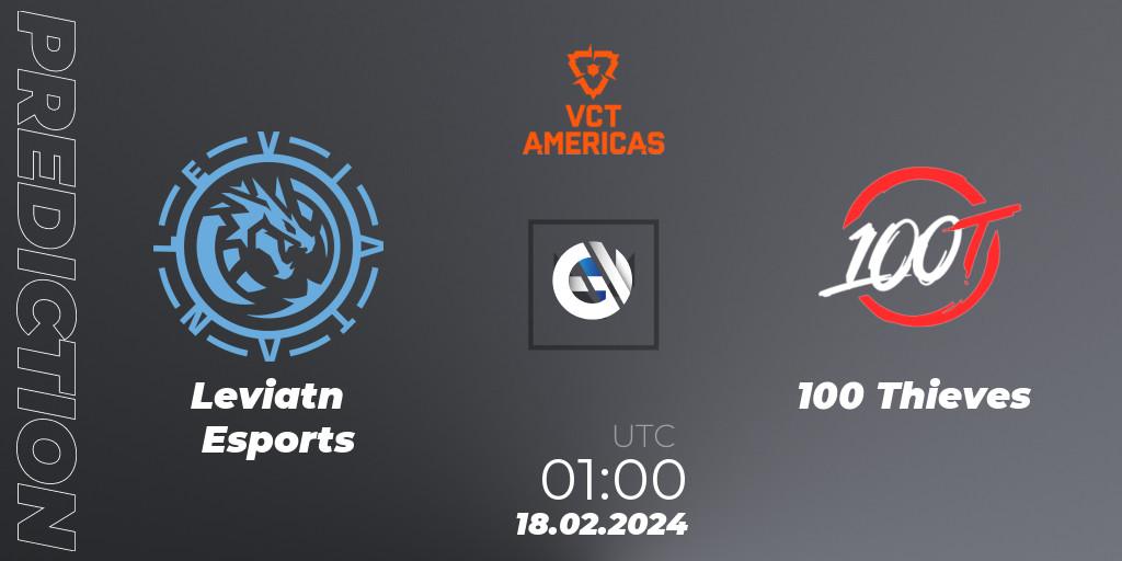 Leviatán Esports - 100 Thieves: Maç tahminleri. 18.02.24, VALORANT, VCT 2024: Americas Kickoff