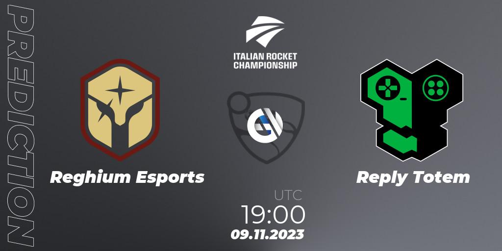 Reghium Esports - Reply Totem: Maç tahminleri. 09.11.2023 at 19:00, Rocket League, Italian Rocket Championship Season 11Serie A Relegation