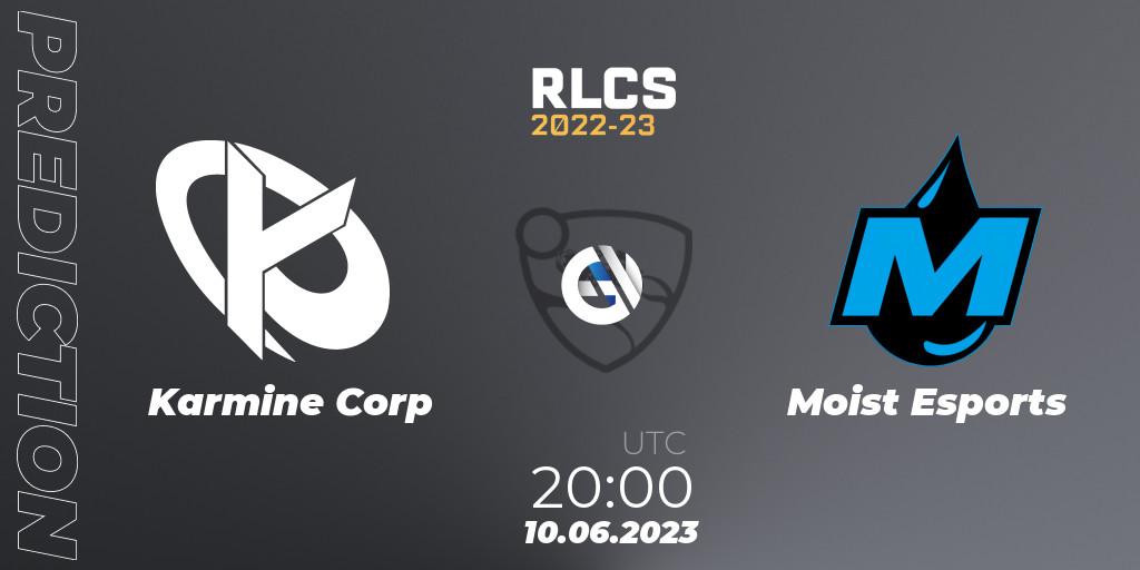 Karmine Corp - Moist Esports: Maç tahminleri. 10.06.2023 at 20:25, Rocket League, RLCS 2022-23 - Spring: Europe Regional 3 - Spring Invitational