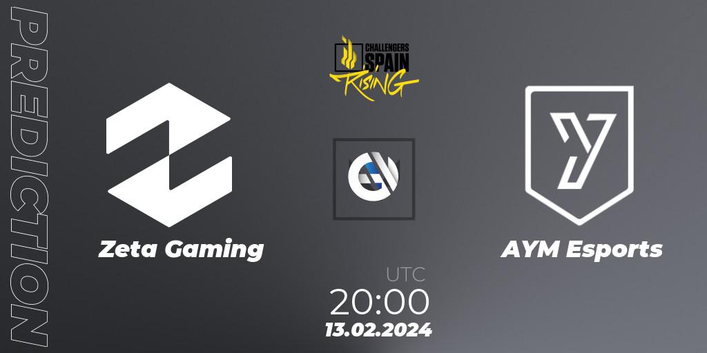 Zeta Gaming - AYM Esports: Maç tahminleri. 13.02.24, VALORANT, VALORANT Challengers 2024 Spain: Rising Split 1