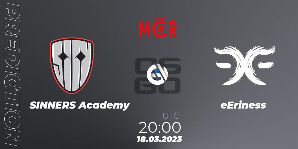 SINNERS Academy - eEriness: Maç tahminleri. 18.03.2023 at 20:00, Counter-Strike (CS2), Tipsport Cup Prague Spring 2023: Closed Qualifier