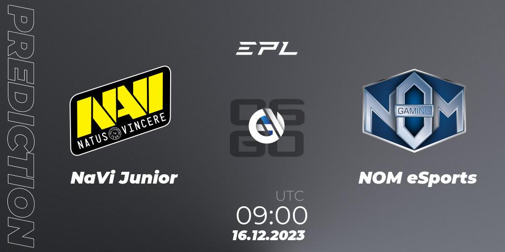 NaVi Junior - NOM eSports: Maç tahminleri. 16.12.2023 at 09:00, Counter-Strike (CS2), European Pro League Season 13: Division 2