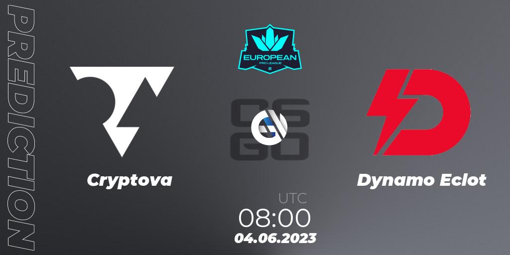 Cryptova - Dynamo Eclot: Maç tahminleri. 04.06.23, CS2 (CS:GO), European Pro League Season 8