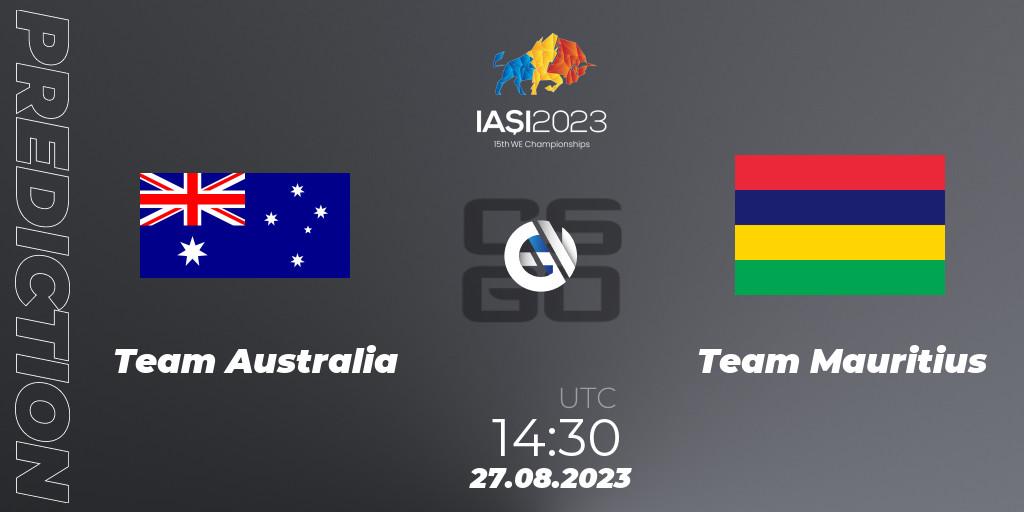 Team Australia - Team Mauritius: Maç tahminleri. 27.08.2023 at 20:50, Counter-Strike (CS2), IESF World Esports Championship 2023