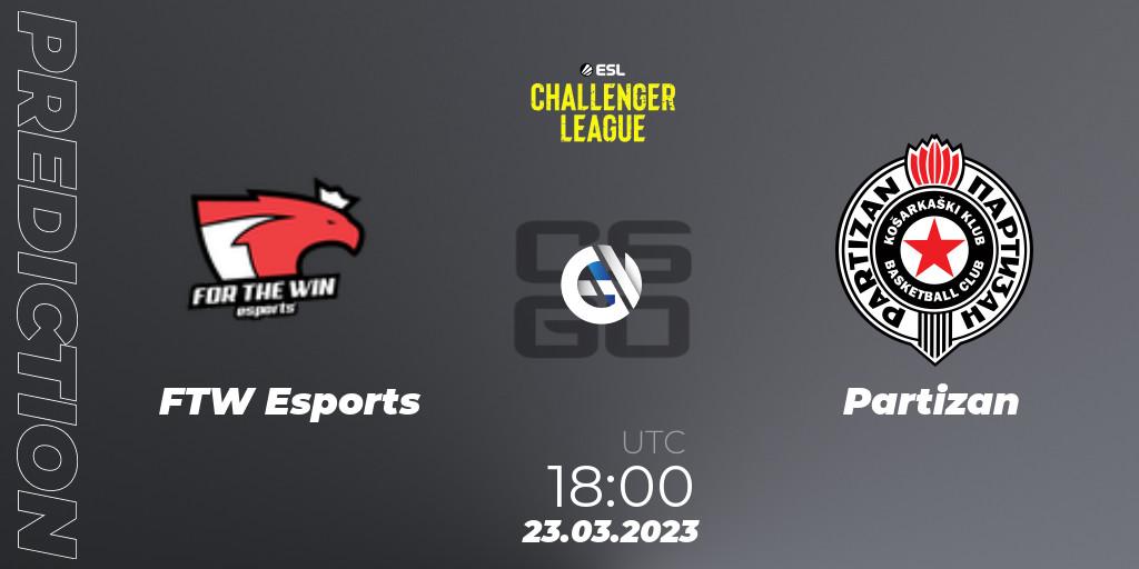 FTW Esports - Partizan: Maç tahminleri. 23.03.23, CS2 (CS:GO), ESL Challenger League Season 44 Relegation: Europe