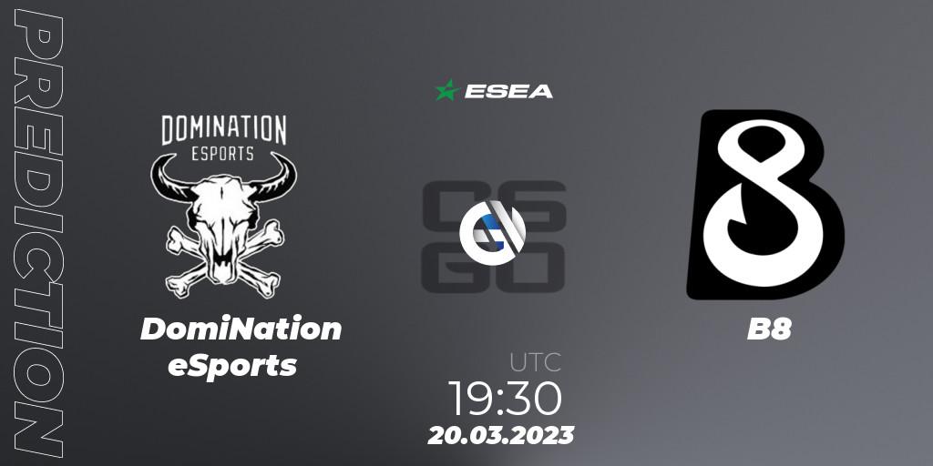 DomiNation eSports - B8: Maç tahminleri. 20.03.23, CS2 (CS:GO), ESEA Season 44: Advanced Division - Europe