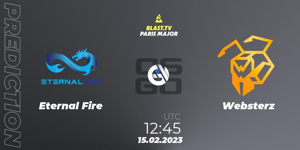 Eternal Fire - Websterz: Maç tahminleri. 15.02.2023 at 12:45, Counter-Strike (CS2), BLAST.tv Paris Major 2023 Europe RMR Open Qualifier 2