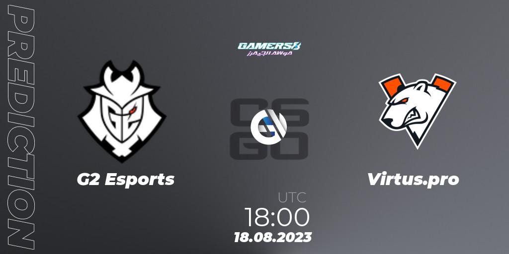 G2 Esports - Virtus.pro: Maç tahminleri. 18.08.23, CS2 (CS:GO), Gamers8 2023