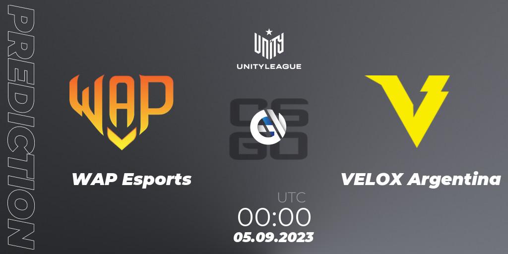 WAP Esports - VELOX Argentina: Maç tahminleri. 05.09.2023 at 00:00, Counter-Strike (CS2), LVP Unity League Argentina 2023