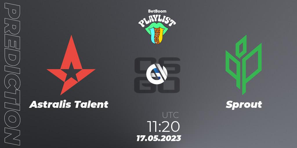 Astralis Talent - Sprout: Maç tahminleri. 17.05.2023 at 12:30, Counter-Strike (CS2), BetBoom Playlist. Freedom