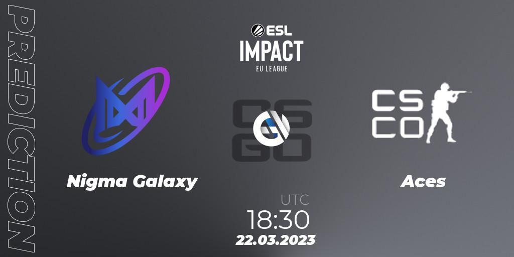 Nigma Galaxy - Aces: Maç tahminleri. 22.03.23, CS2 (CS:GO), ESL Impact League Season 3: European Division