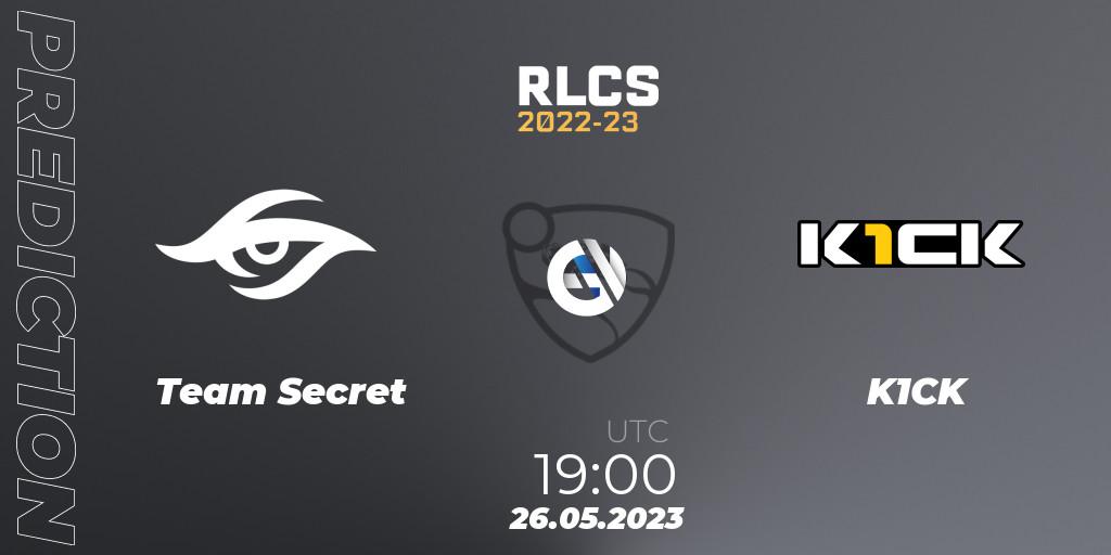 Team Secret - K1CK: Maç tahminleri. 26.05.2023 at 19:00, Rocket League, RLCS 2022-23 - Spring: South America Regional 2 - Spring Cup