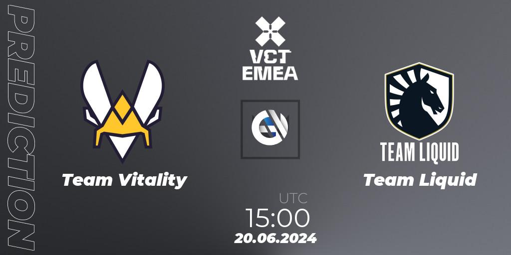 Team Vitality - Team Liquid: Maç tahminleri. 20.06.2024 at 19:10, VALORANT, VALORANT Champions Tour 2024: EMEA League - Stage 2 - Group Stage