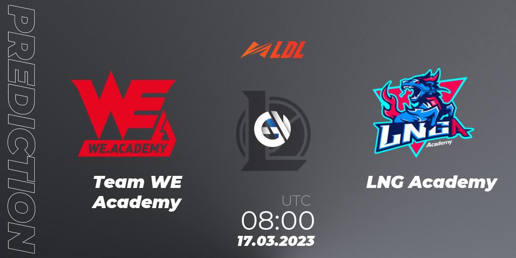 Team WE Academy - LNG Academy: Maç tahminleri. 17.03.2023 at 08:00, LoL, LDL 2023 - Regular Season