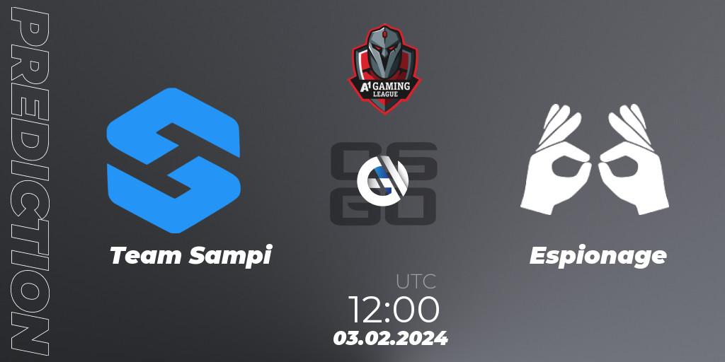 Team Sampi - Espionage: Maç tahminleri. 03.02.2024 at 12:00, Counter-Strike (CS2), A1 Gaming League Season 8