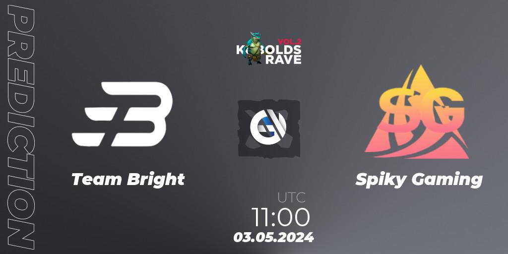 Team Bright - Spiky Gaming: Maç tahminleri. 04.05.2024 at 05:00, Dota 2, Cringe Station Kobolds Rave 2
