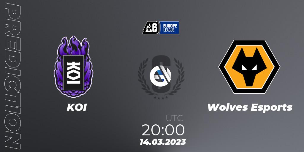 KOI - Wolves Esports: Maç tahminleri. 14.03.2023 at 20:15, Rainbow Six, Europe League 2023 - Stage 1