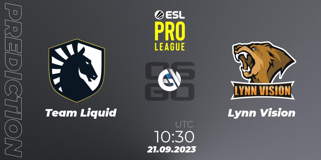 Team Liquid - Lynn Vision: Maç tahminleri. 21.09.2023 at 10:30, Counter-Strike (CS2), ESL Pro League Season 18
