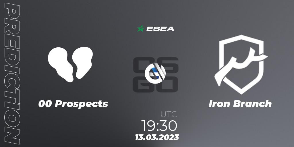 00 Prospects - Iron Branch: Maç tahminleri. 13.03.23, CS2 (CS:GO), ESEA Season 44: Advanced Division - Europe