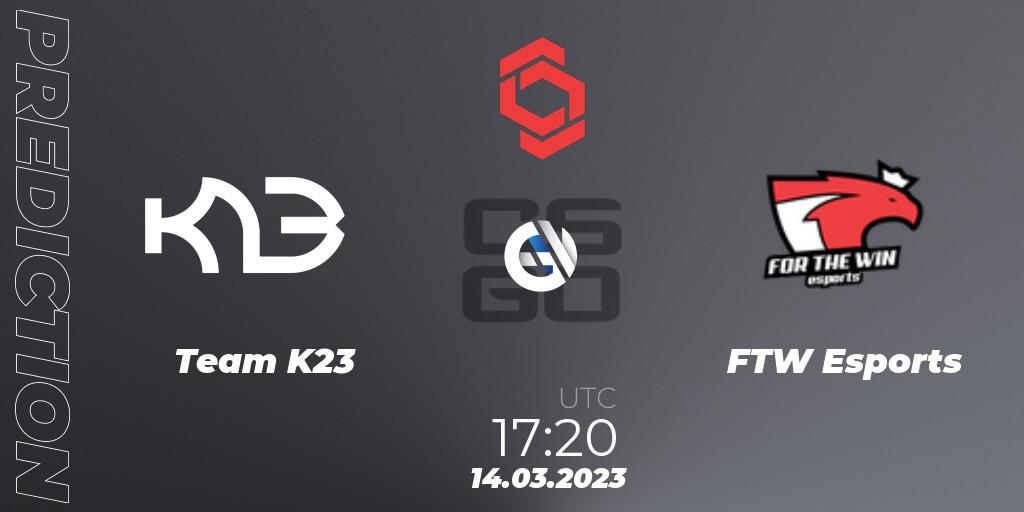 Team K23 - FTW Esports: Maç tahminleri. 14.03.2023 at 17:20, Counter-Strike (CS2), CCT Central Europe Series 5 Closed Qualifier