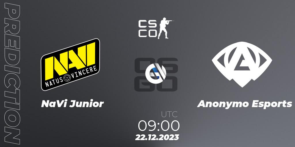 NaVi Junior - Anonymo Esports: Maç tahminleri. 22.12.2023 at 09:00, Counter-Strike (CS2), European Pro League Season 13: Division 2