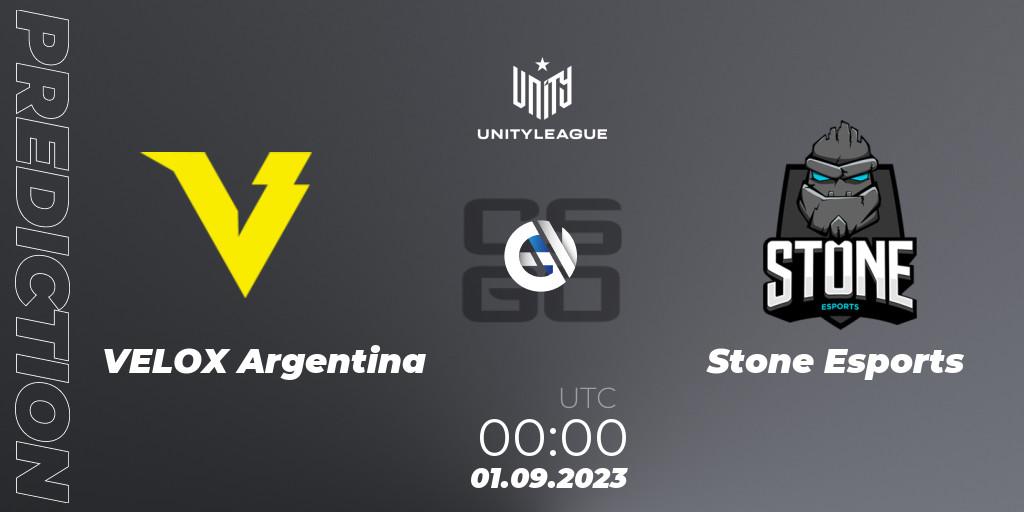 VELOX Argentina - Stone Esports: Maç tahminleri. 01.09.2023 at 00:00, Counter-Strike (CS2), LVP Unity League Argentina 2023