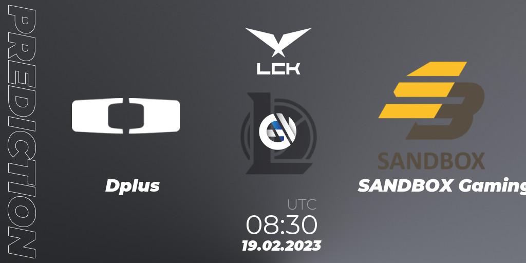 Dplus - SANDBOX Gaming: Maç tahminleri. 19.02.23, LoL, LCK Spring 2023 - Group Stage