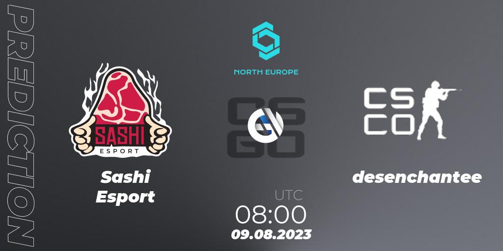  Sashi Esport - desenchantee: Maç tahminleri. 09.08.2023 at 08:00, Counter-Strike (CS2), CCT North Europe Series #7: Closed Qualifier