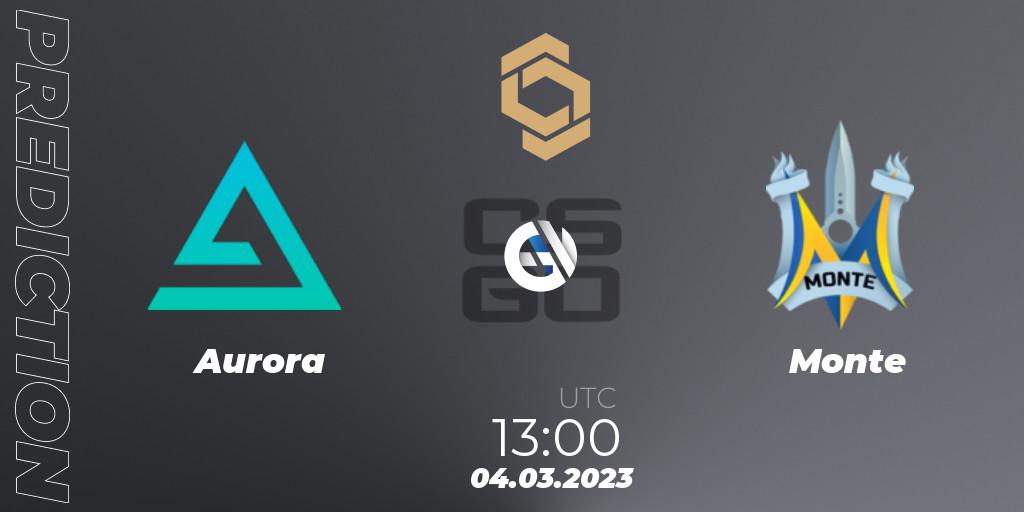 Aurora - Monte: Maç tahminleri. 04.03.2023 at 13:45, Counter-Strike (CS2), CCT South Europe Series #3
