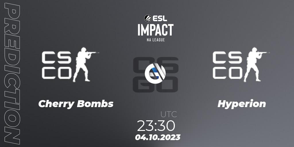 Cherry Bombs - Hyperion: Maç tahminleri. 04.10.2023 at 23:30, Counter-Strike (CS2), ESL Impact League Season 4: North American Division