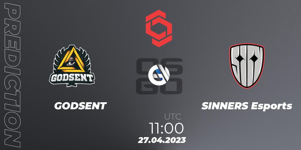 GODSENT - SINNERS Esports: Maç tahminleri. 27.04.2023 at 12:25, Counter-Strike (CS2), CCT Central Europe Series #6