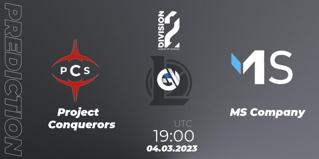 Project Conquerors - MS Company: Maç tahminleri. 04.03.2023 at 19:00, LoL, LFL Division 2 Spring 2023 - Group Stage